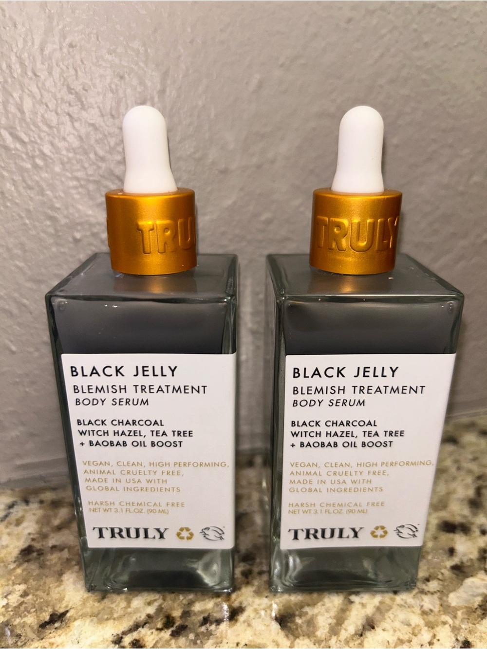 TRULY Bundle- 2 Black Jelly Blemish Treatment Body Serums- New